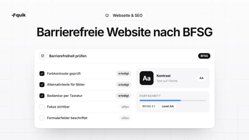 Barrierefreie Website: Was das BFSG verlangt und wie du startest
