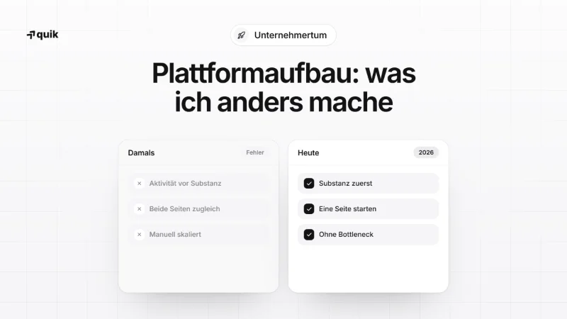 Das würde ich 2026 beim Aufbau einer digitalen Plattform anders machen
