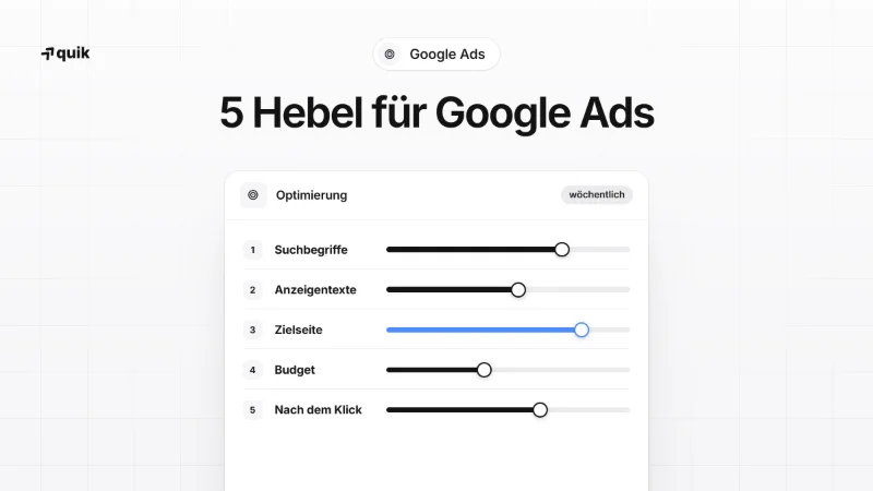 Google Ads optimieren: 5 Hebel statt laufen lassen