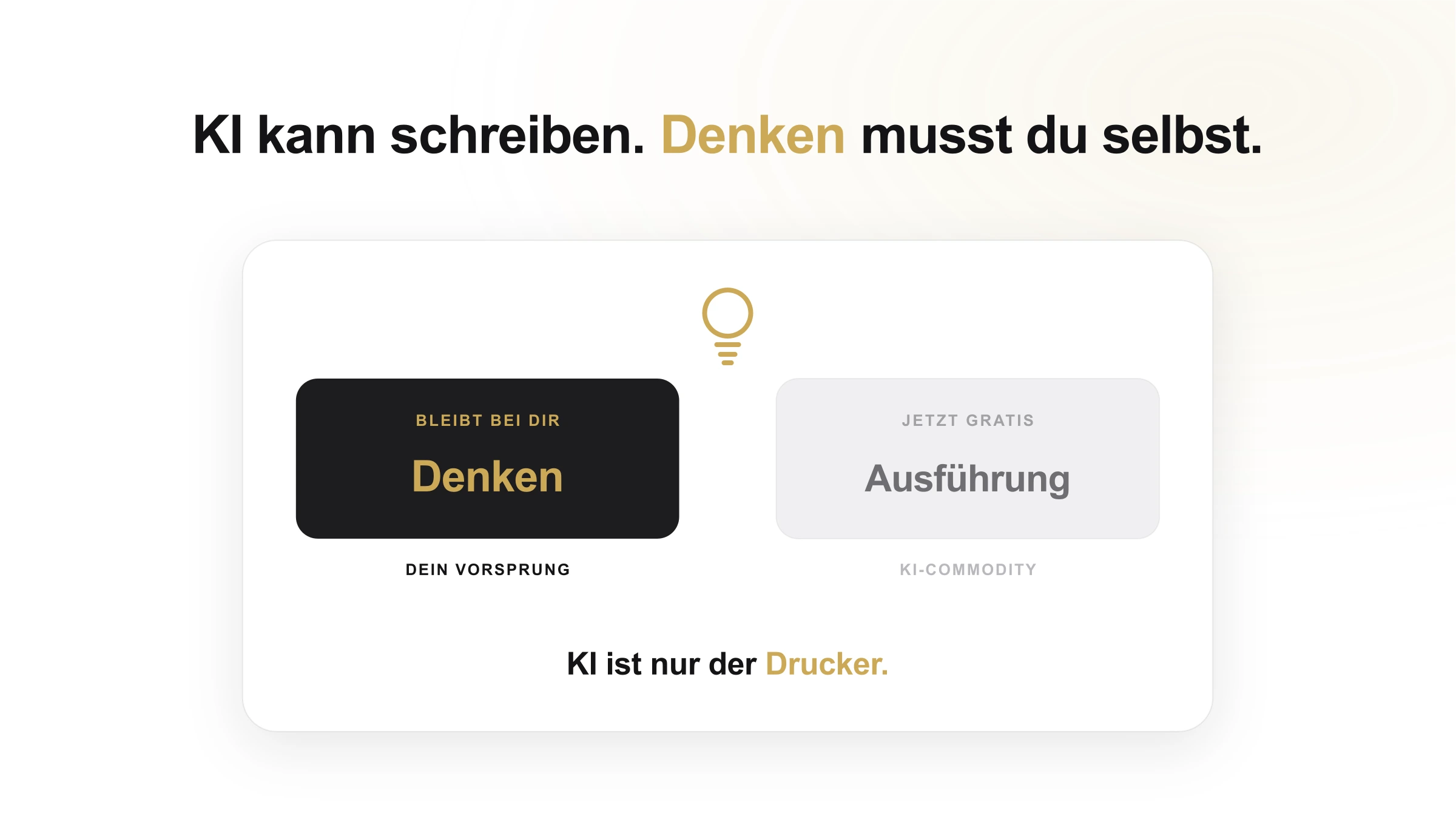 KI kann schreiben. Aber denken musst du noch selbst