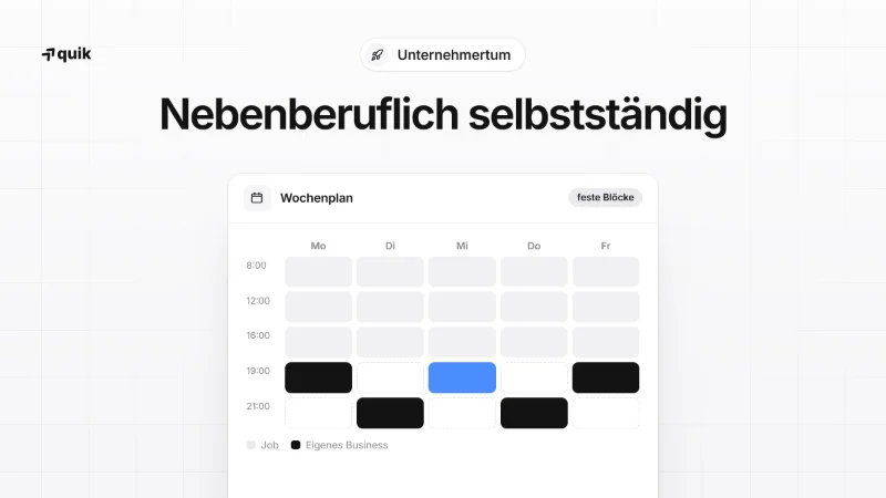 Nebenberuflich selbstständig machen: das System neben dem Job