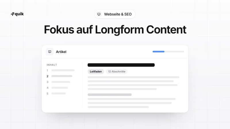 Setze den Fokus auf Longform Content