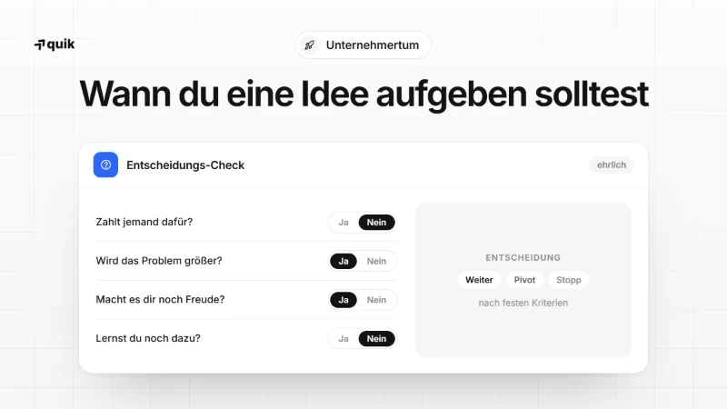 Wann weiß man, wenn man eine Geschäftsidee aufgeben sollte?