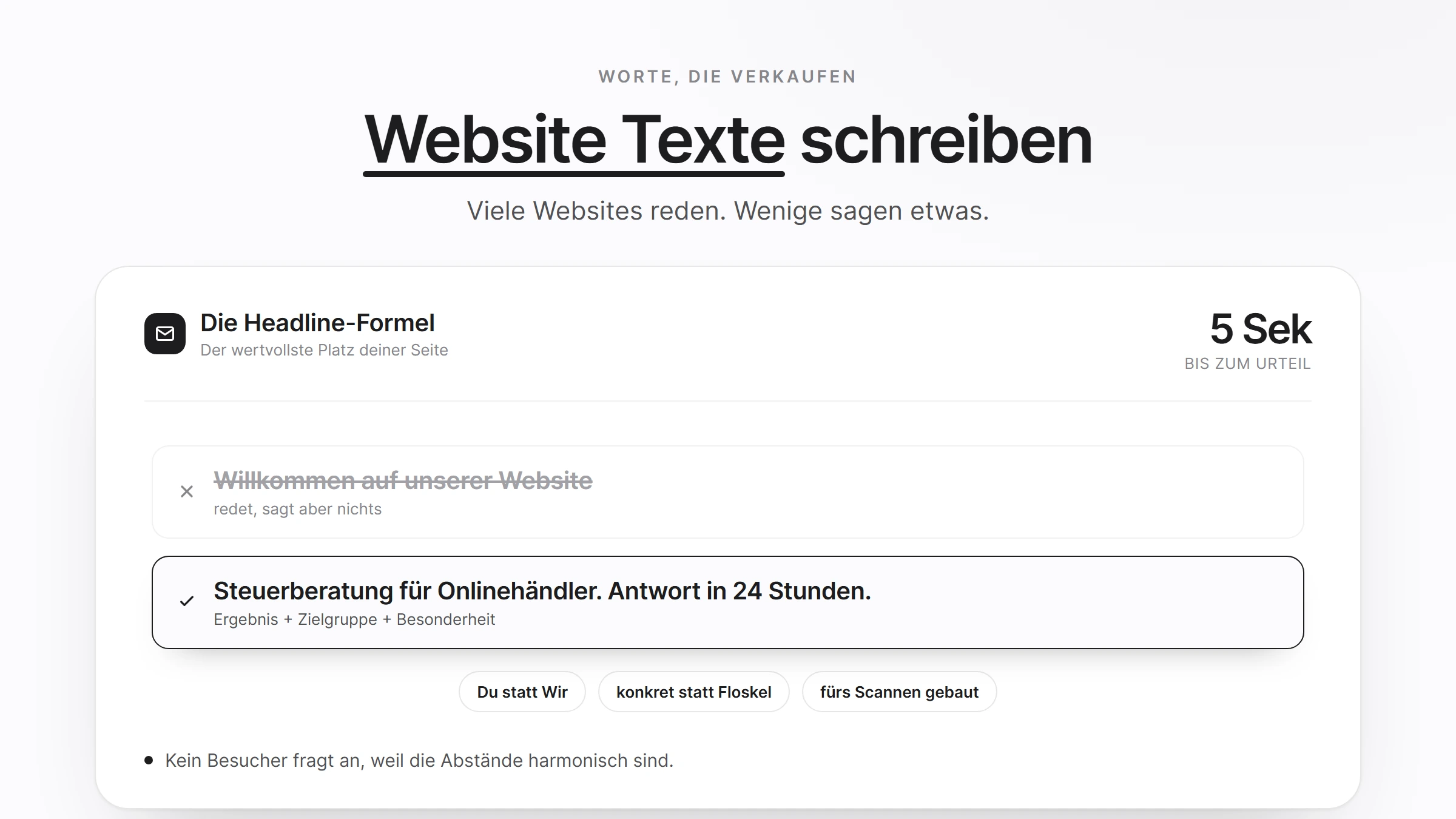 Website Texte schreiben: Worte, die verkaufen statt begrüßen
